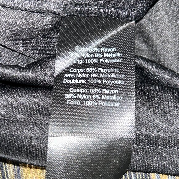 DKNY Black Gold Metallic Geo Print Sheath Dress Sleeveless Round Neck 4 NWT NEW - Picture 7 of 10